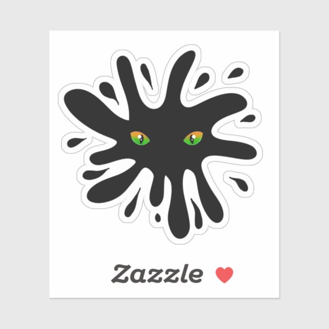 Sticker Les yeux de chat regardent une Black Blob (Feuille)