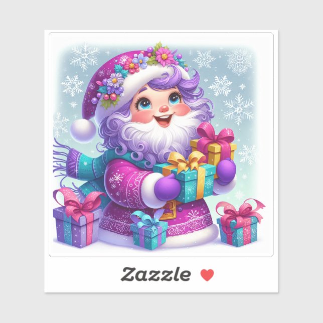 Sticker L'esprit de Noël extérieur joyeux de Violet (Feuille)