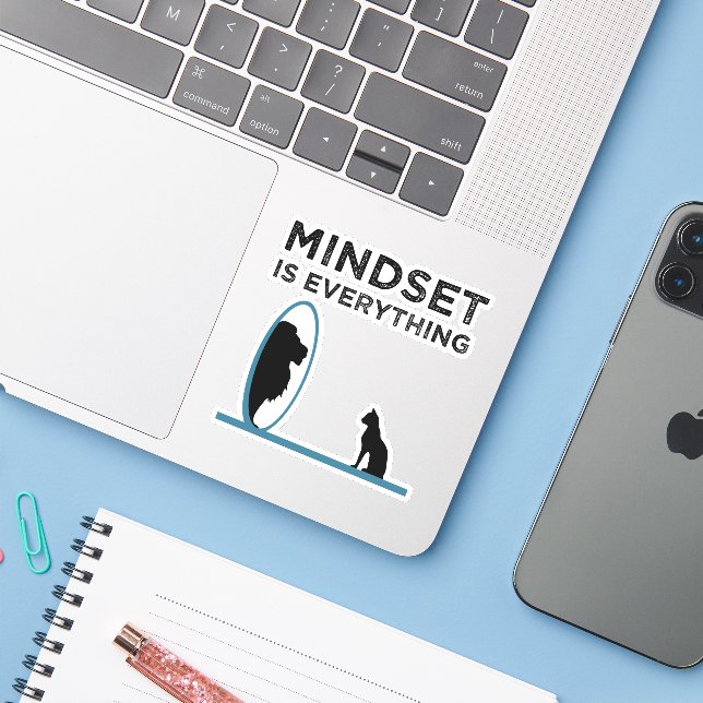 Sticker L'Esprit Est Tout Citation Motivationnelle (Ordinateur portable avec iPhone)