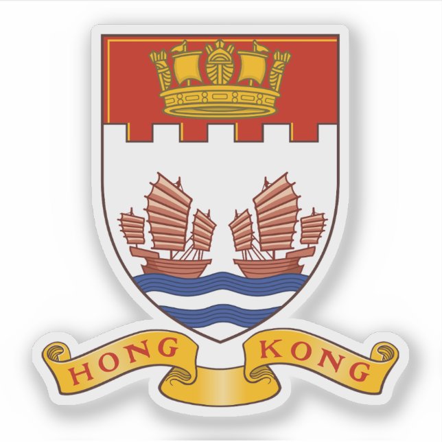 Sticker Lesser coat of arms of Hong Kong (1959-1997)  (Devant)