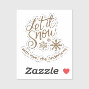 Sticker "Let it Snow" Christmas Gold Parties scintillant T