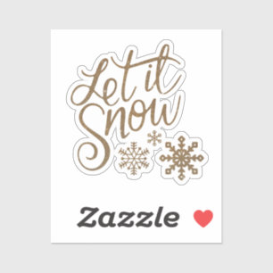 Sticker "Let it Snow" Christmas Gold Parties scintillant T
