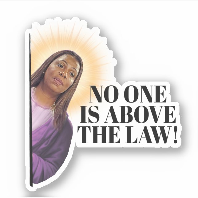 Sticker Letitia James Citation - Personne n'est au-dessus  (Devant)