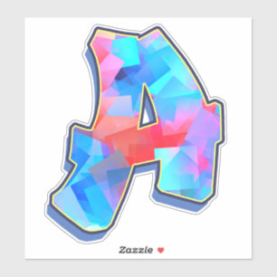 Sticker Lettre A - Color Mix