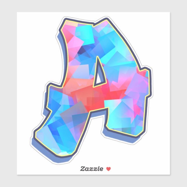 Sticker Lettre A - Color Mix (Feuille)