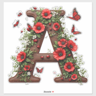 Sticker 🦋 Lettre A pour décoration de nom de famille pers