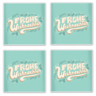 STICKER LETTRE ALLEMANDE MERRY CHRISTMAS DE FROHE WEIHNACH