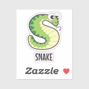 Sticker Lettre alphabet animal - S (serpent)