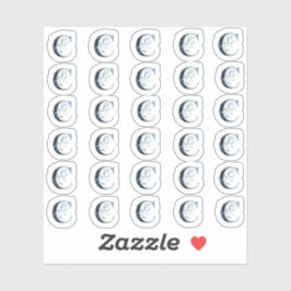 Sticker LETTRE AQUACOLE Bleue DE LA Marine "C" Mini Sticke