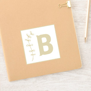 Sticker Lettre B Blanc + Blocs ABC neutre Alphabet Blocs b