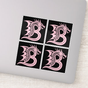 Sticker Lettre B de style dragon, alphabet du dragon, mono
