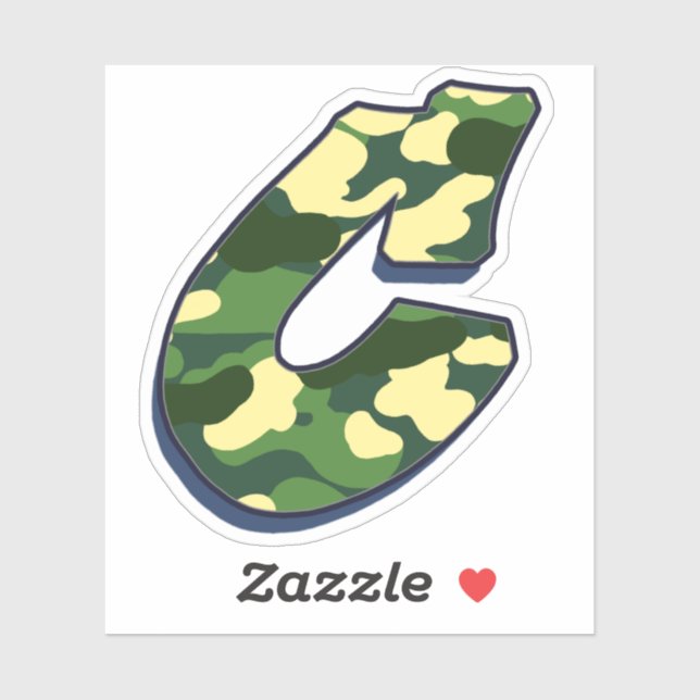 Sticker Lettre C - Camo Green (Feuille)