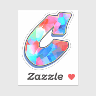 Sticker Lettre C - Color Mix