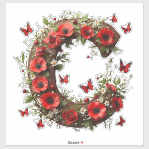 Sticker 🐞 Lettre C pour créations florales personnalisées