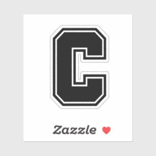 Sticker Lettre C sporty college alphabet de police