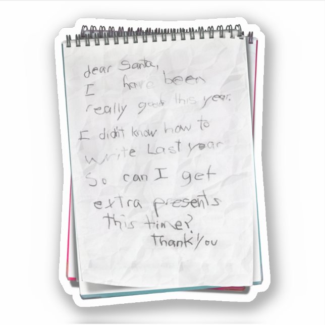 Sticker LETTRE CHER Père Noël POUR ENFANT Noël (Devant)