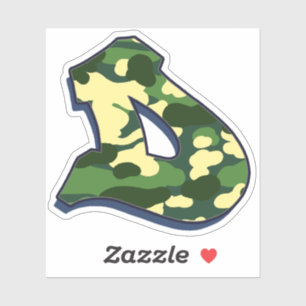 Sticker Lettre D - Camo Green