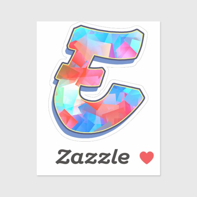 Sticker Lettre E - Color Mix (Feuille)