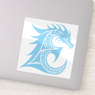Sticker Lettre E de style dragon, alphabet du dragon, mono