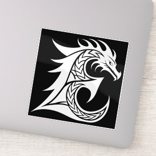 Sticker Lettre E de style dragon, Alphabet du dragon, Mono