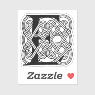 Sticker Lettre E Noeud Celtique Monogramme Vintage