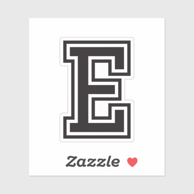Sticker Lettre E sporty college alphabet de police (Feuille)