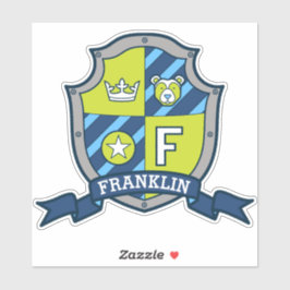 Sticker Lettre F nom personnalisé Franklin chevaliers crêt