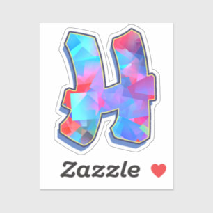Sticker Lettre H - Color Mix