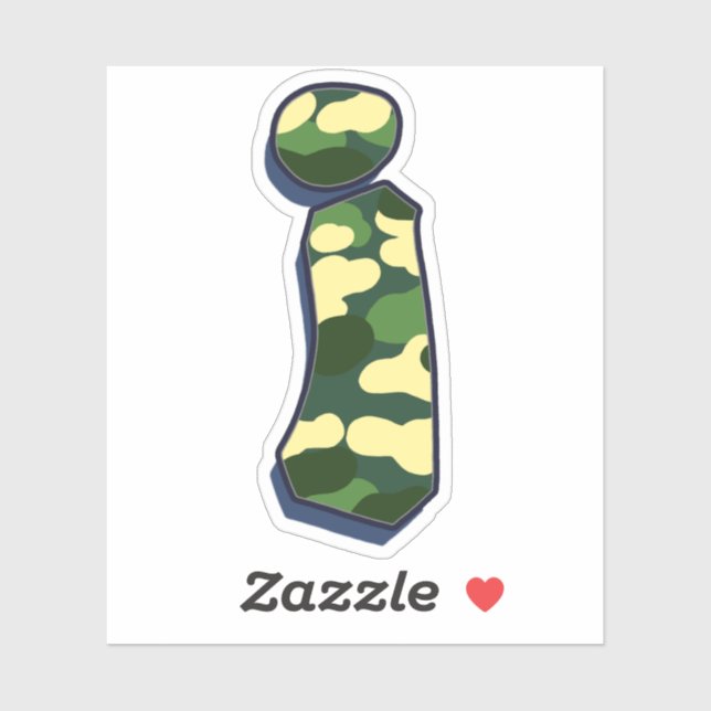 Sticker Lettre i - Camo Green (Feuille)