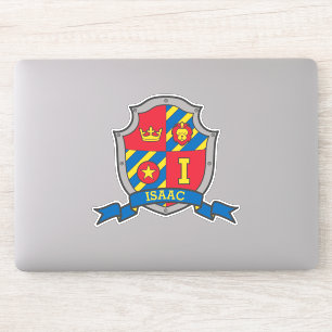 Sticker Lettre I nom personnalisé Isaac lion chevaliers cr