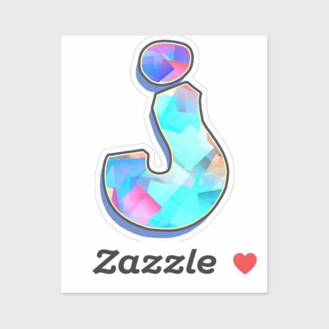Sticker Lettre J - Color Mix (Feuille)