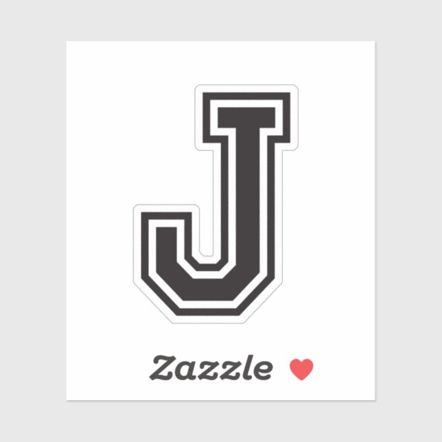 Sticker Lettre J sporty college alphabet de police (Feuille)