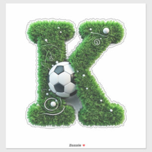 Sticker Lettre K Herbe Verte Avec Balle De Football
