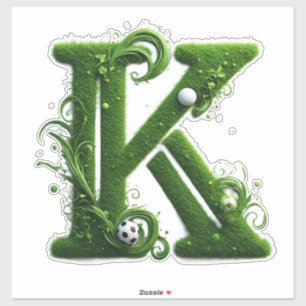 Sticker Lettre K Herbe Verte Avec Balle De Football