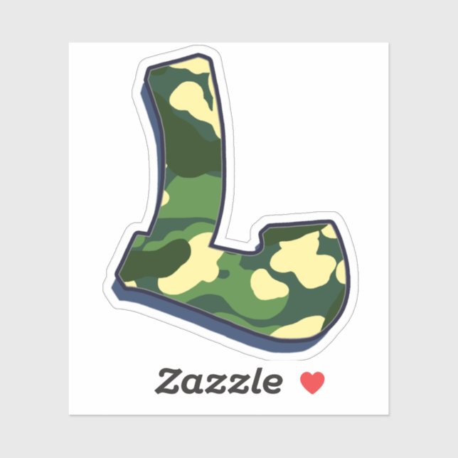Sticker Lettre L - Camo Green (Feuille)