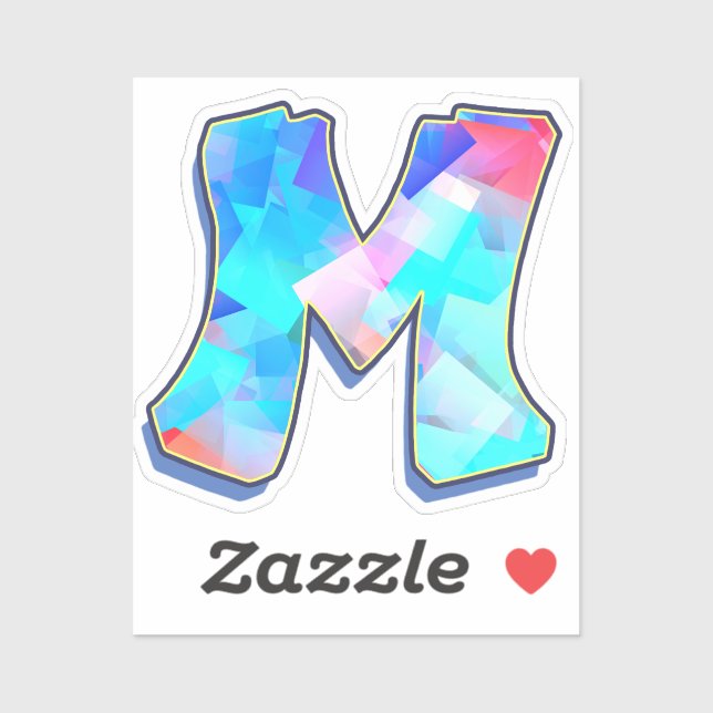 Sticker Lettre M - Color Mix (Feuille)