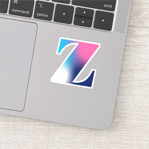 Sticker LETTRE MAJUSCULE Z MONogramme Gradié Bleu rose BL