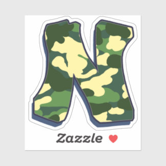 Sticker Lettre N - Camo Green