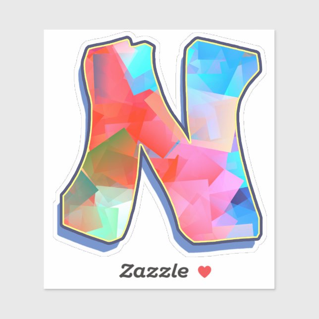 Sticker Lettre N_ Graffiti Lettres alphabet (Feuille)