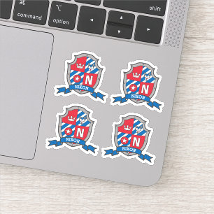 Sticker Lettre N nom personnalisé Nixon loup chien chevali