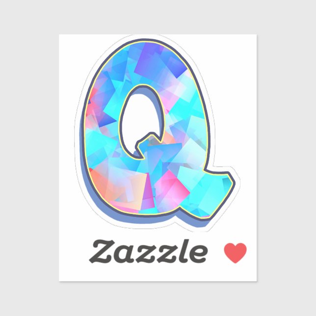 Sticker Lettre Q - Color Mix (Feuille)