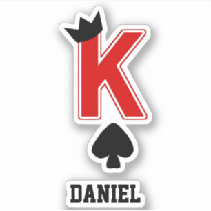 Sticker LETTRE Roi Funny K CARTE Symbole de la couronne No