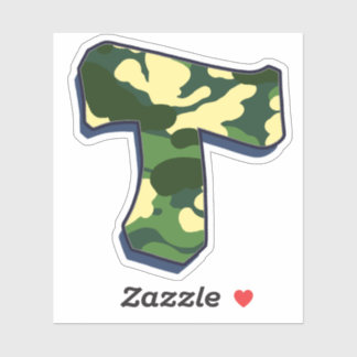 Sticker Lettre T - Camo Green