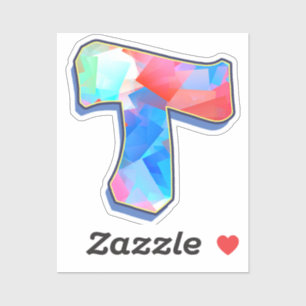 Sticker Lettre T - Color Mix