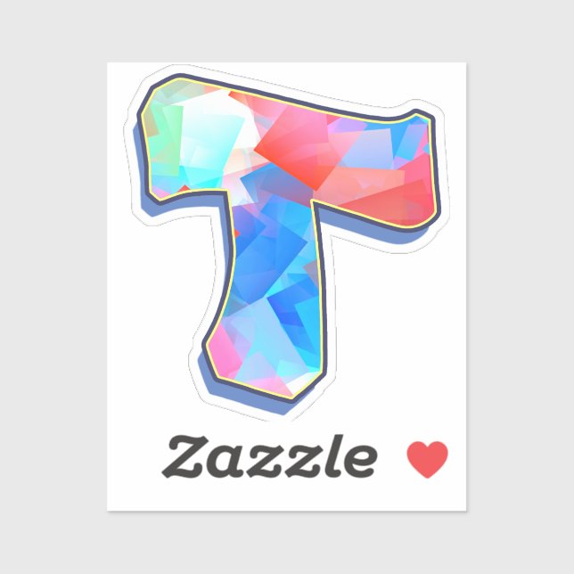 Sticker Lettre T - Color Mix (Feuille)
