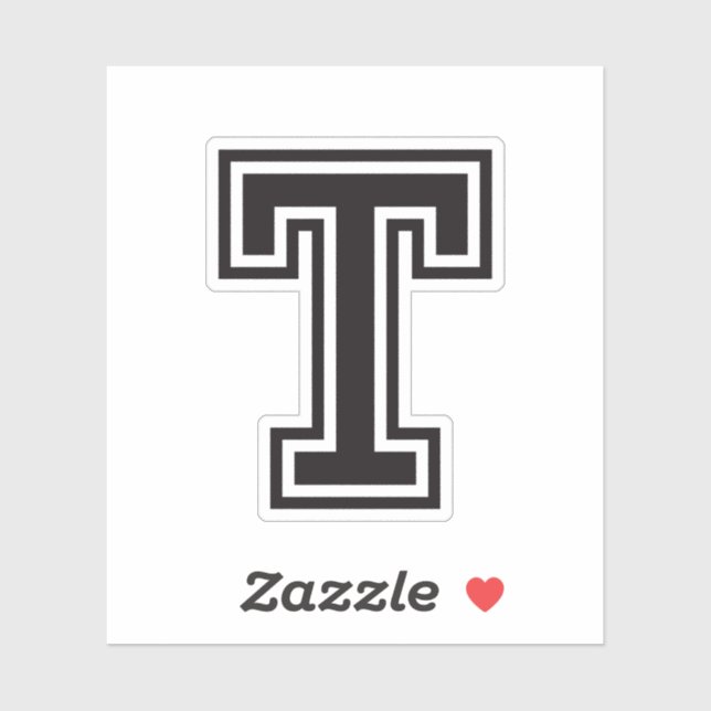 Sticker Lettre T sporty college alphabet de police (Feuille)