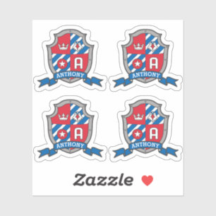 Sticker Lettre Un nom personnalisé Anthony aigle chevalier