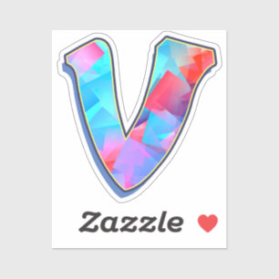 Sticker Lettre V - Color Mix