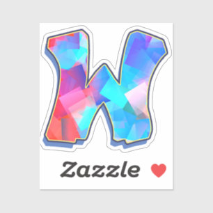 Sticker Lettre W - Color Mix
