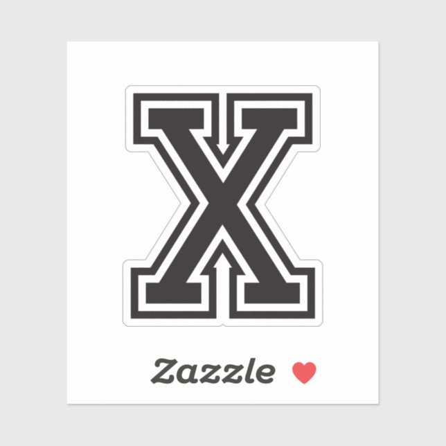 Sticker Lettre X sporty college alphabet de police (Feuille)